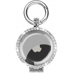 Diamond Glitter Crystal AirTag Tracker Holder Loop Case Cover Ring Key Chain for Apple AirTag (Silver) Diamond Glitter Crystal AirTag Tracker Holder Loop Case Cover Ring Key Chain for Apple AirTag (Silver)